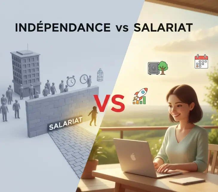 Comparatif entre l'indépendance vs le salariat pour choisir son business mihi.