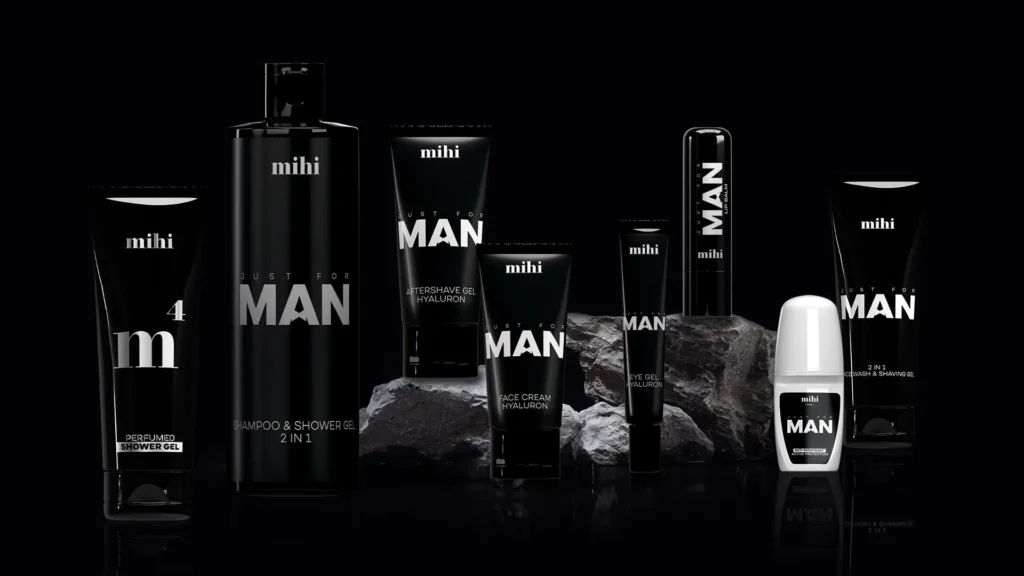 Gamme Homme Mihi Just for MAN : Soins visage, corps et rasage à prix usine.