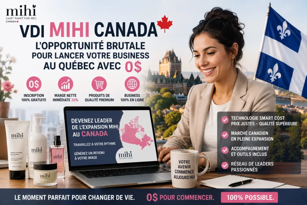 VDI Mihi Canada : Guide complet pour lancer son business en ligne au Québec avec 0$ d'investissement.